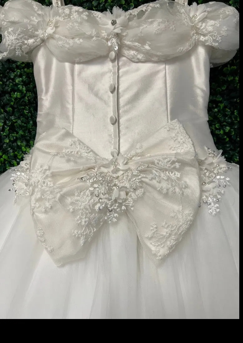 Christie Helene Couture Silk Drop Waist With Tulle Skirt- Matera