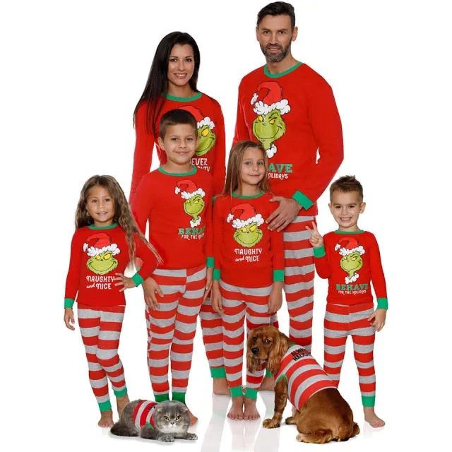 Christmas 2023 Holiday Premium Family Pajamas Clothing Sets Mom Dad Kids & Doggy