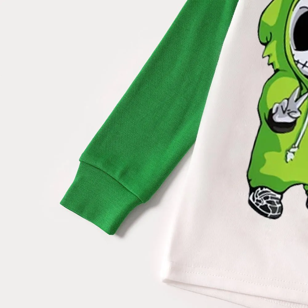 Christmas Cute Cartoon Print Family Matching Raglan Long-sleeve Pajamas Sets 2