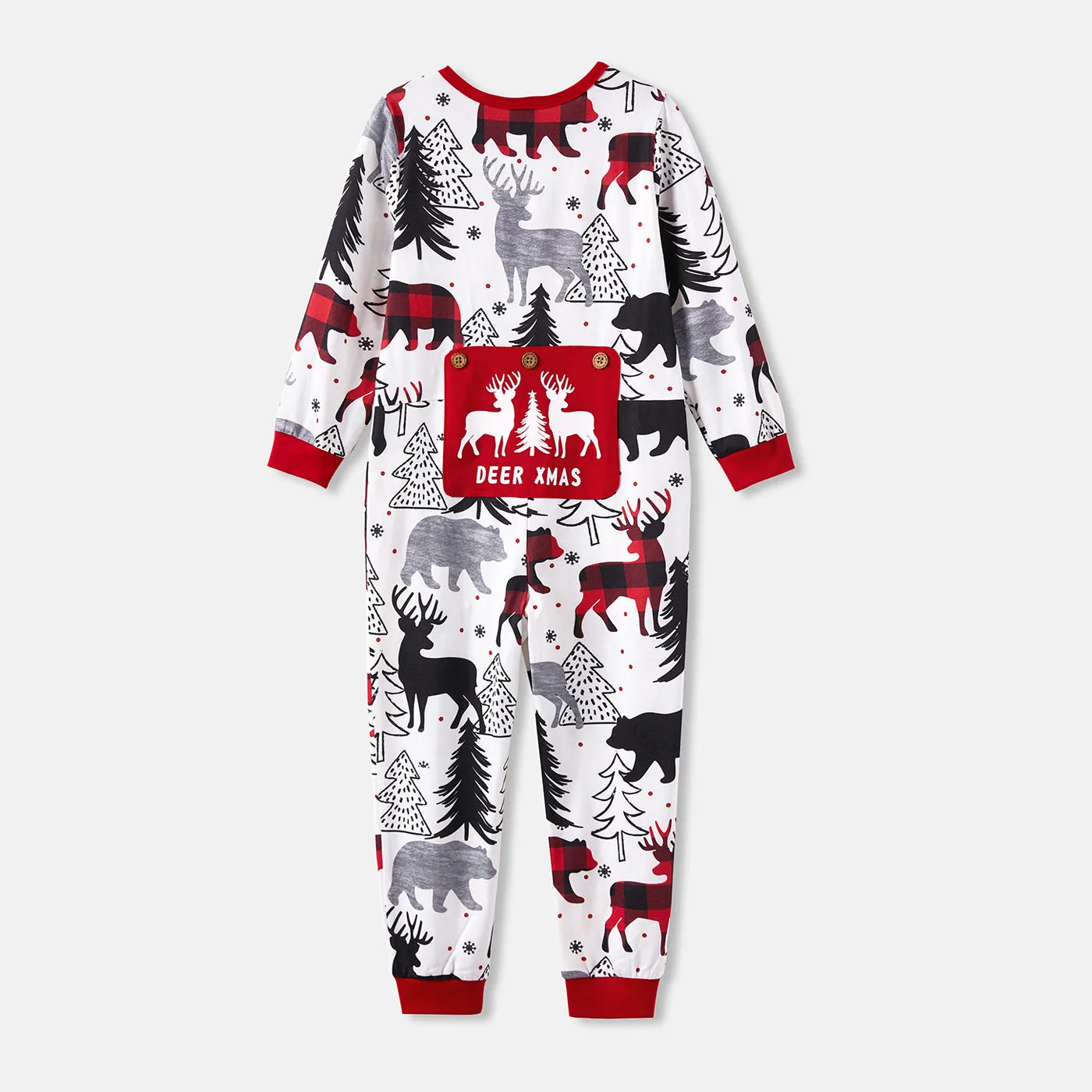Christmas Family Matching Allover Print Long-sleeve Zipper Onesies Pajamas (Flame Resistant)