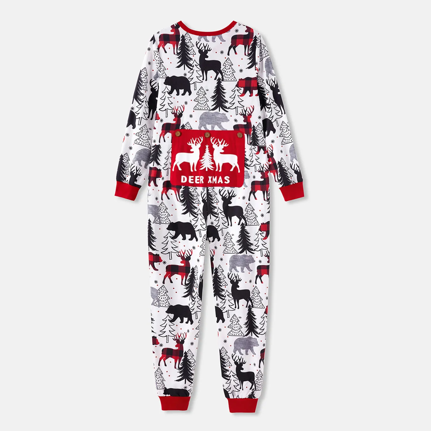 Christmas Family Matching Allover Print Long-sleeve Zipper Onesies Pajamas (Flame Resistant)