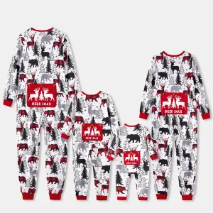 Christmas Family Matching Allover Print Long-sleeve Zipper Onesies Pajamas (Flame Resistant)