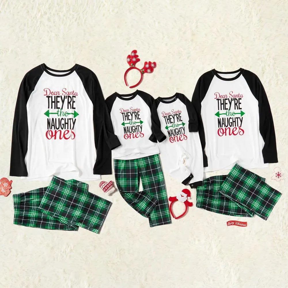 Christmas Family Matching Pajama They're The Naughty Ones Printing PJS for Family