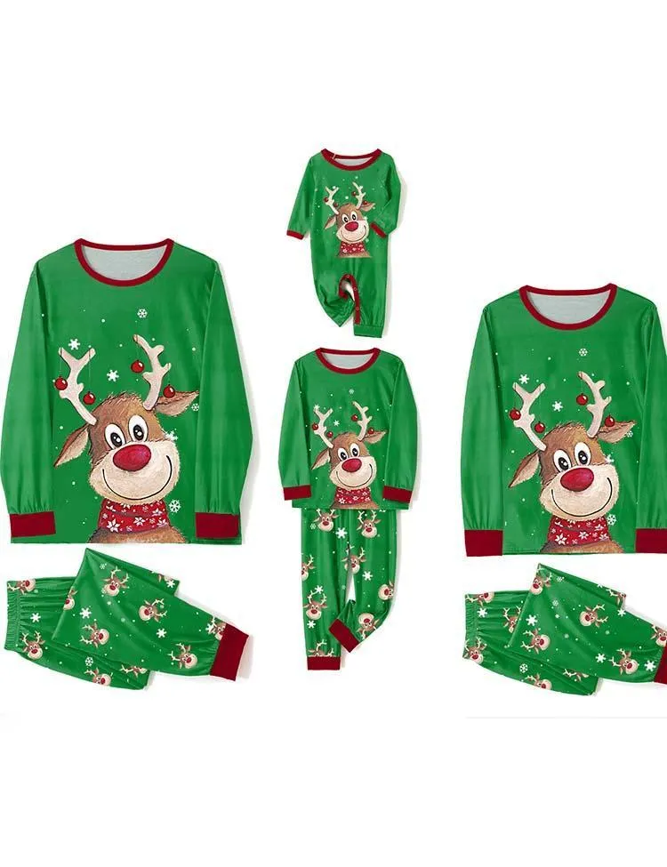 Christmas L Elk Printing Family Matching Pajamas