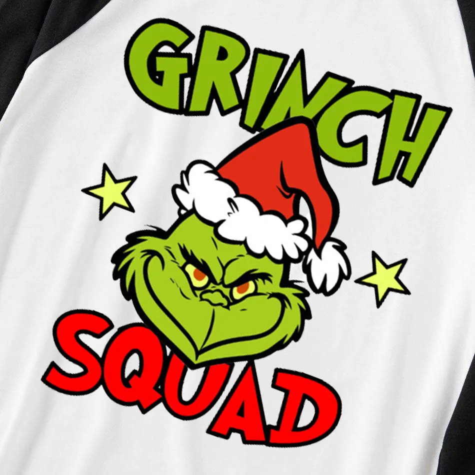 Christmas Letter Splice Contrast Top and Plaid Pants Family Matching Pajamas Sets