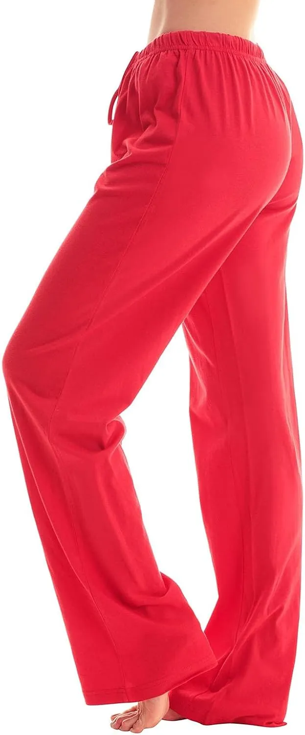 Christmas Pants for Women Buffalo Plaid High Waisted Sleep Trousers Elastic Waistband Straight Leg Loungewear Pants