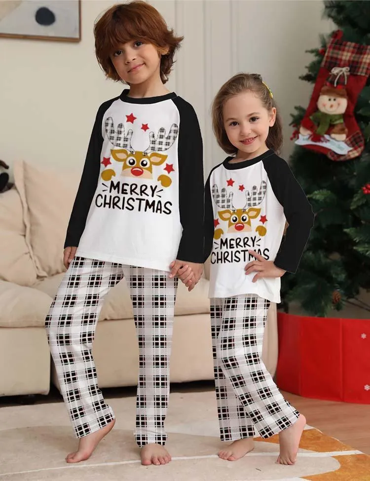 Christmas Plaid Deer Family Matching Pajamas
