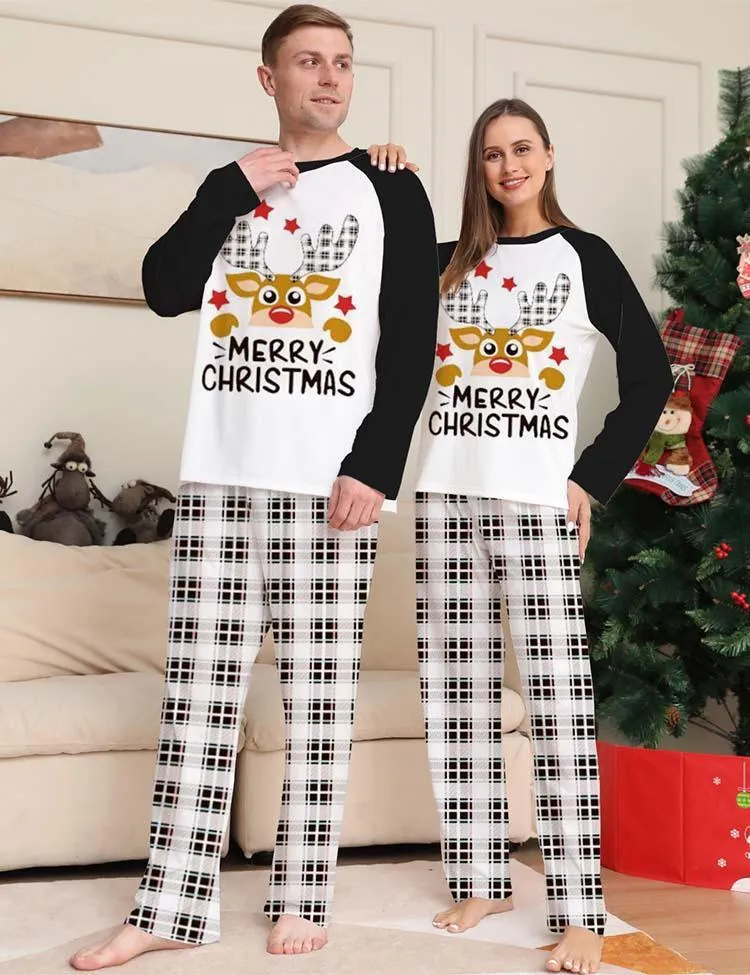 Christmas Plaid Deer Family Matching Pajamas