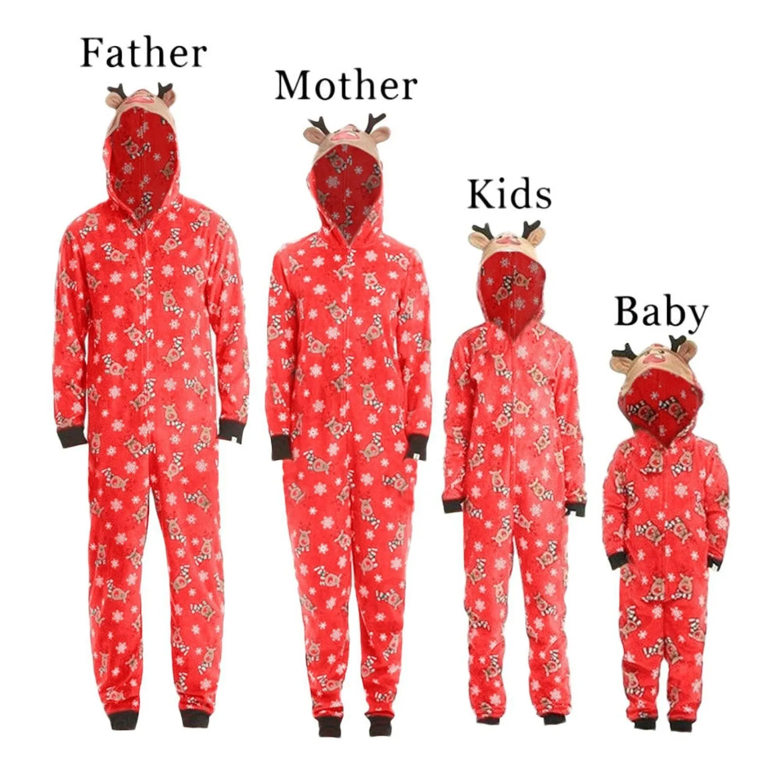 Christmas Rompers or PJs for the Family. Matching Jumpsuit Zipper Pajamas-Parents, Kids. WickedYo