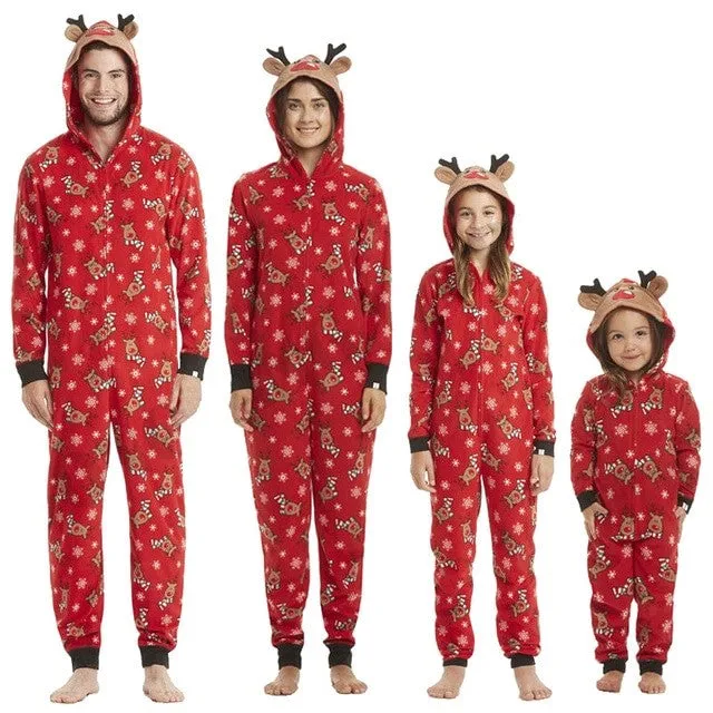 Christmas Rompers or PJs for the Family. Matching Jumpsuit Zipper Pajamas-Parents, Kids. WickedYo