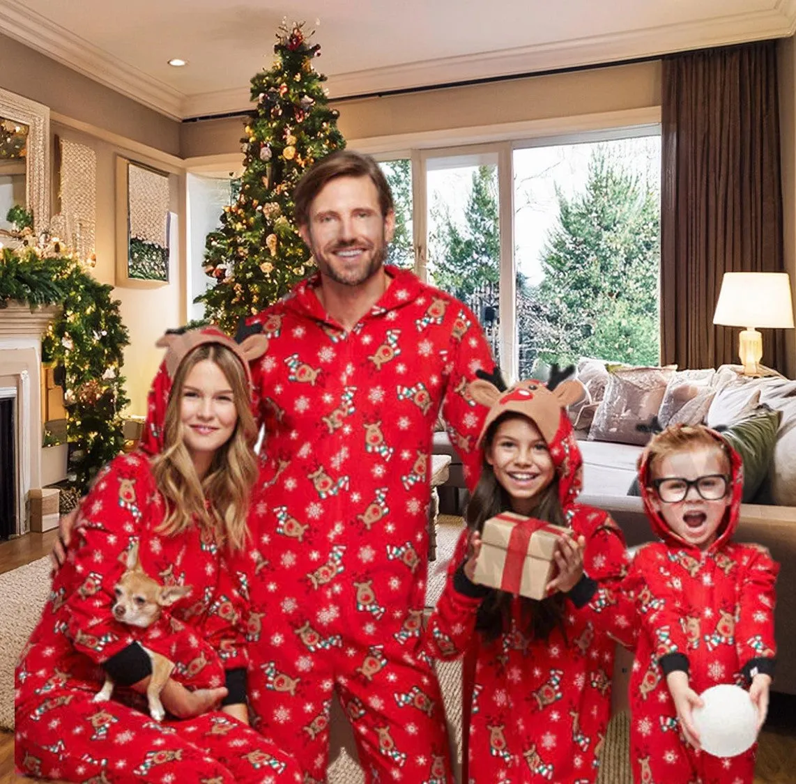 Christmas Rompers or PJs for the Family. Matching Jumpsuit Zipper Pajamas-Parents, Kids. WickedYo