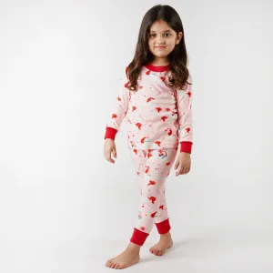 Christmas Unicorn Jersey Pajama Set For Kids