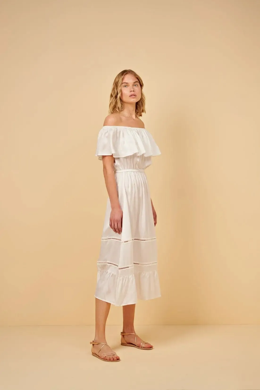 Chrysanthi Silk Off Shoulder Long Dress
