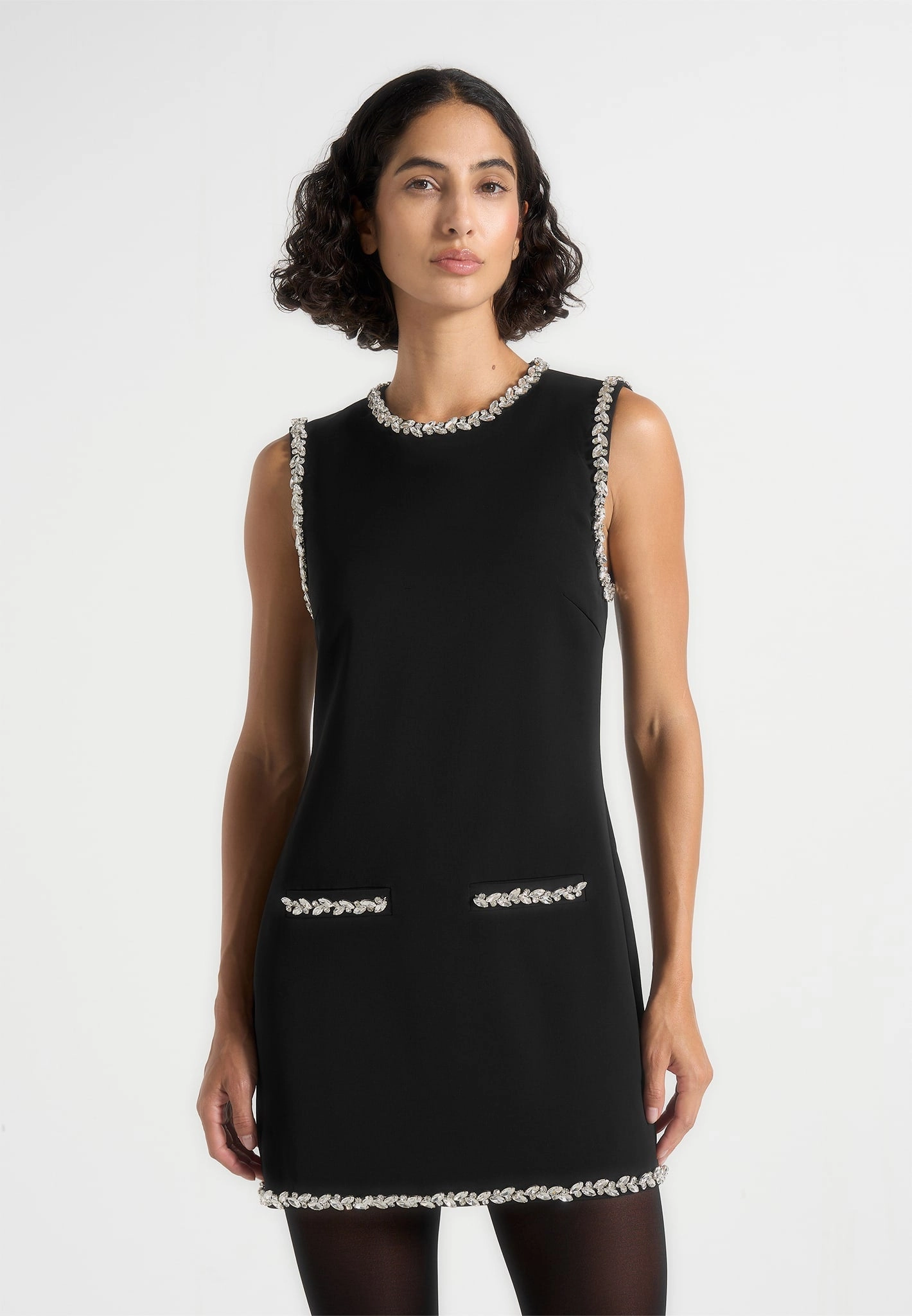 Soft Profile Cia - Embellished Sheath Mini Dress - Black