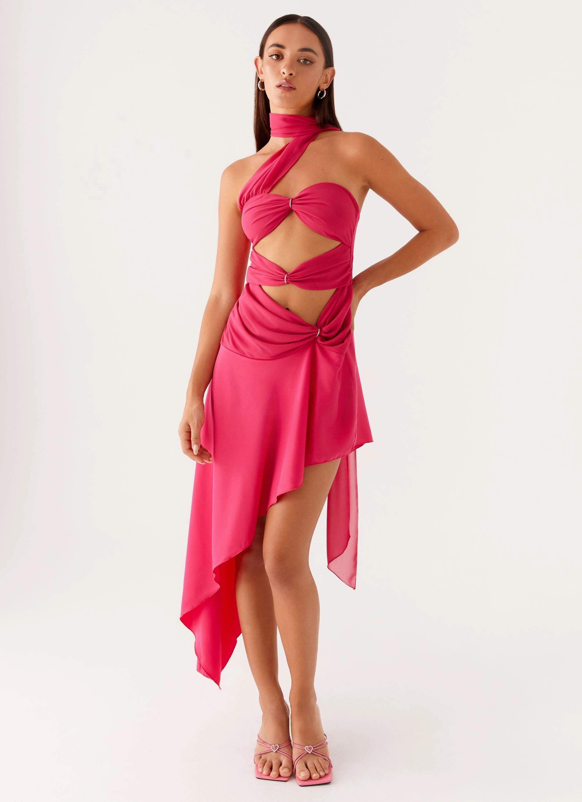 Circa Scarf Midi Dress - Hot Pink Urban Cool Odor-Control