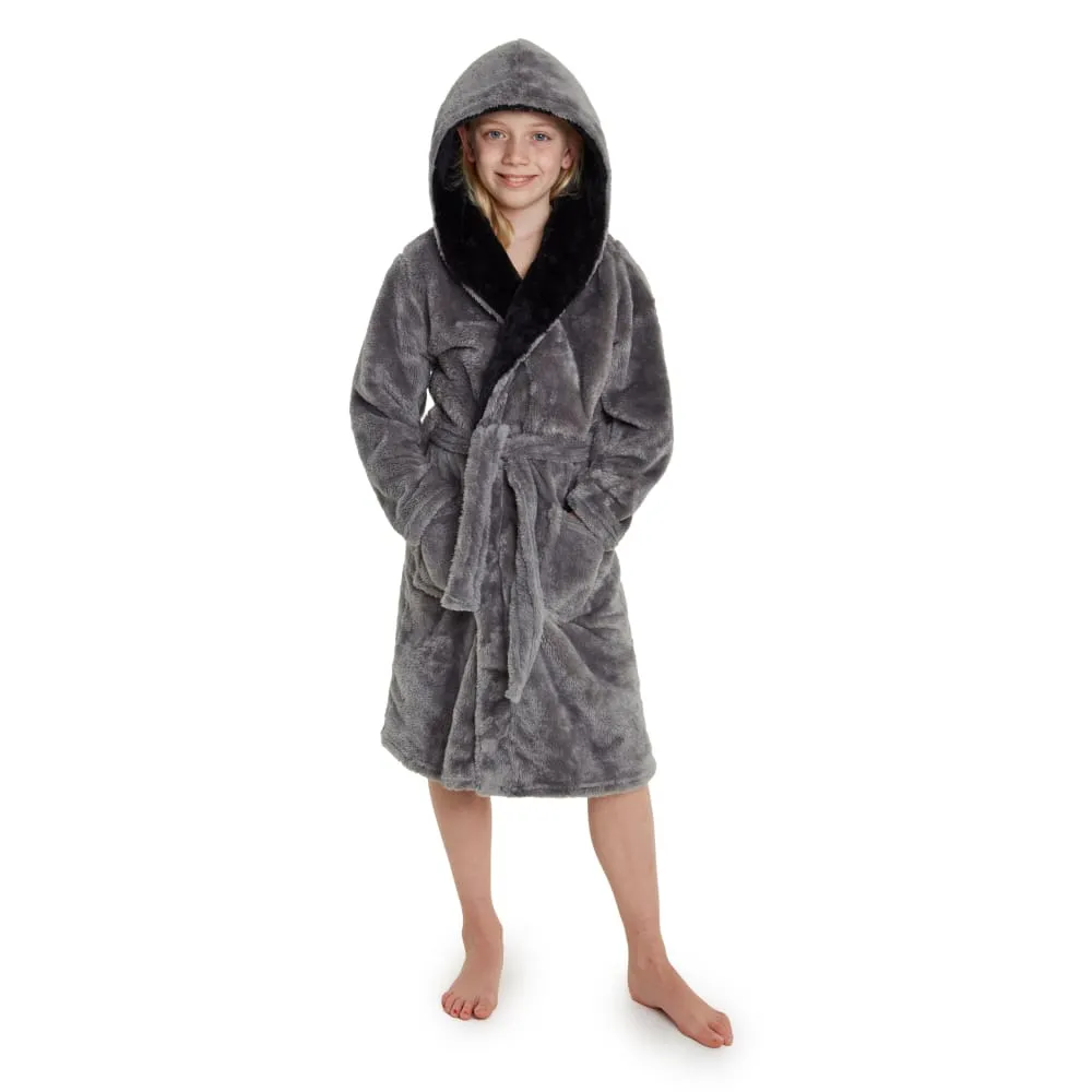 CityComfort Dressing Gown Boys, Kids Fleece Hooded Dressing Gown