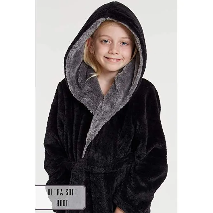 CityComfort Dressing Gown Boys, Kids Fleece Hooded Dressing Gown
