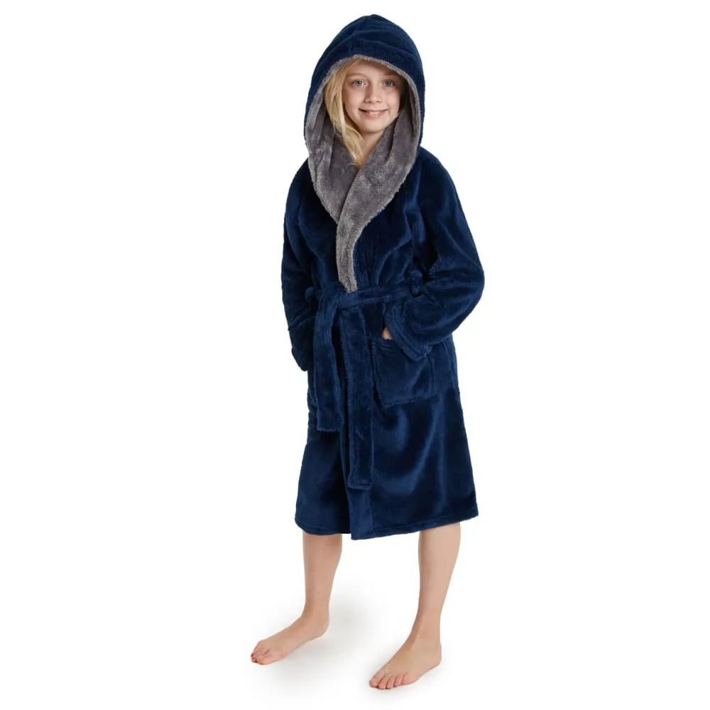 CityComfort Dressing Gown Boys, Kids Fleece Hooded Dressing Gown