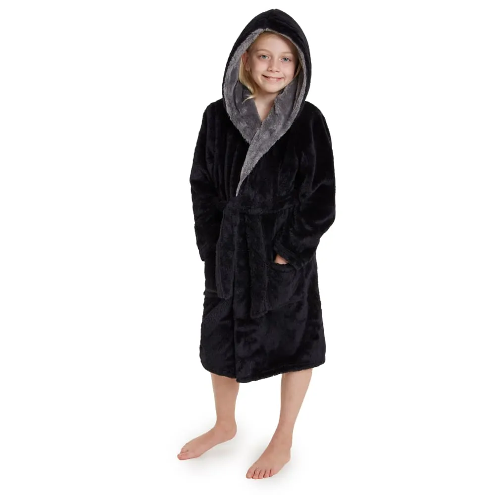 CityComfort Dressing Gown Boys, Kids Fleece Hooded Dressing Gown