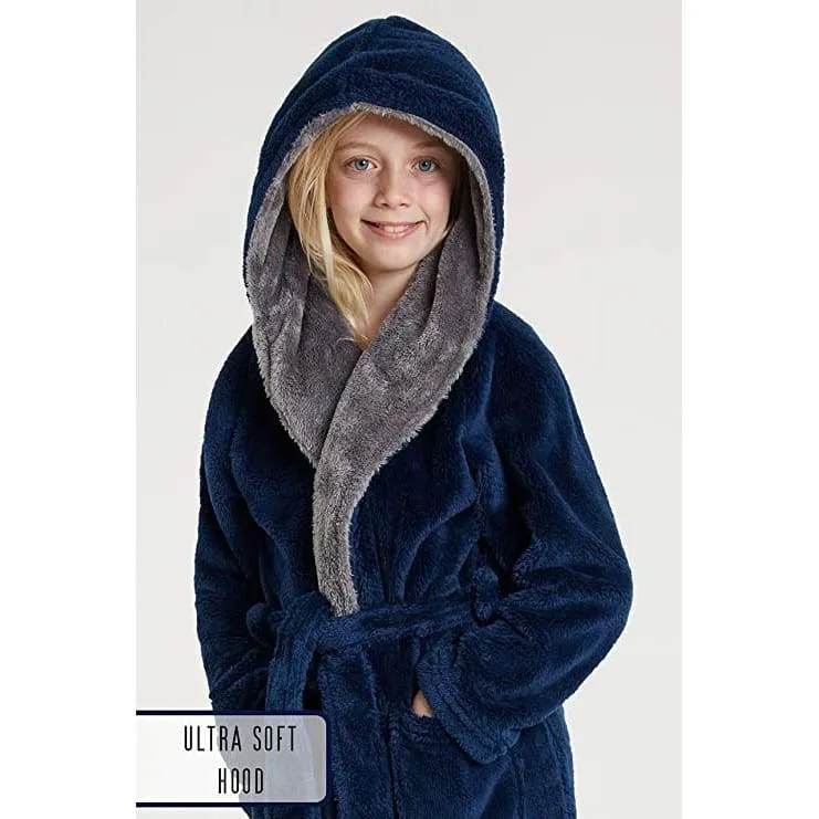 CityComfort Dressing Gown Boys, Kids Fleece Hooded Dressing Gown