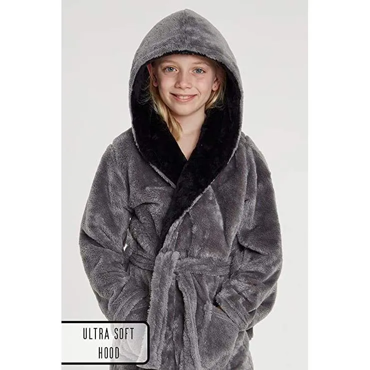 CityComfort Dressing Gown Boys, Kids Fleece Hooded Dressing Gown