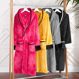 CityComfort Ladies Dressing Gowns Soft Fleece Hooded Women's Robes
