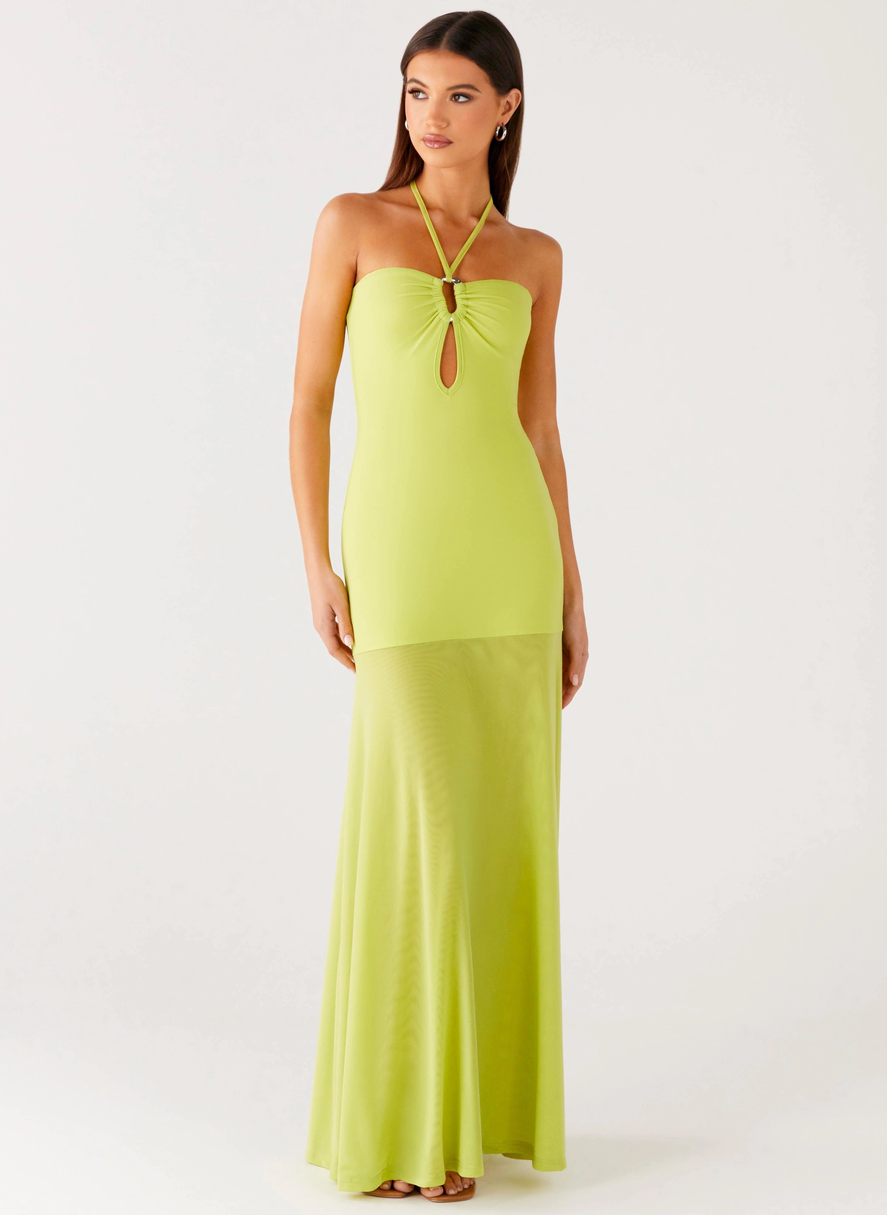 Effortless Tailoring Stylish Appearance Claria Maxi Dress - Lime
