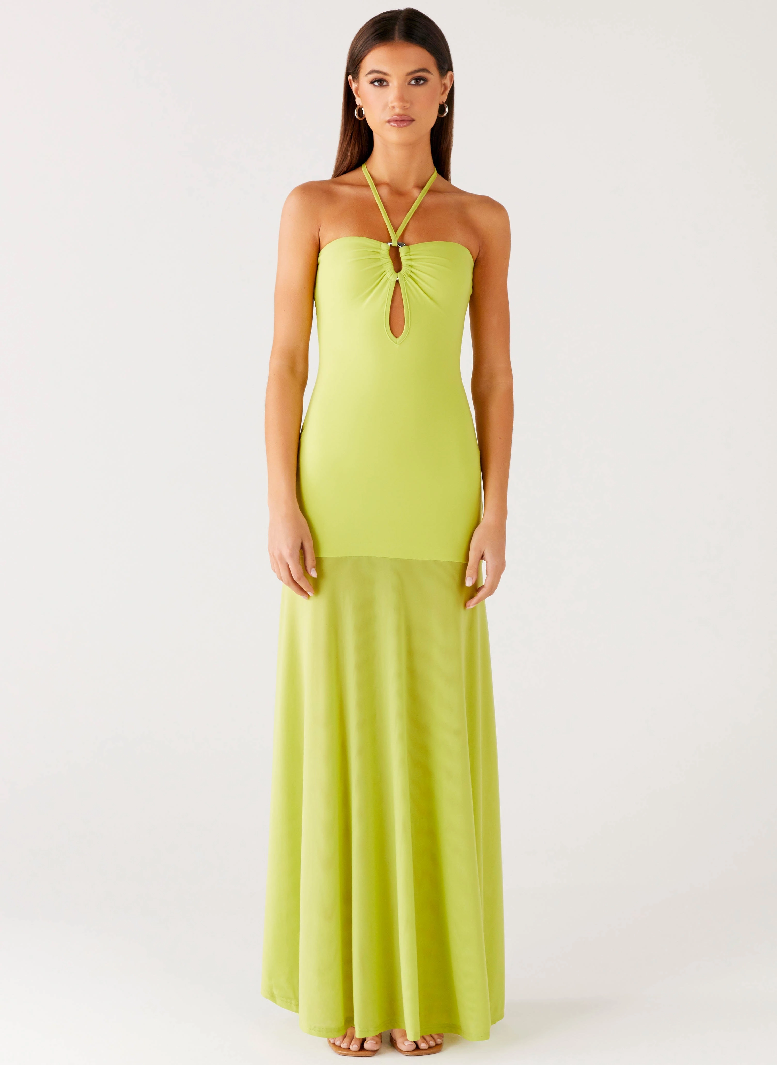 Claria Maxi Dress - Lime Fall Layer Happy Soul