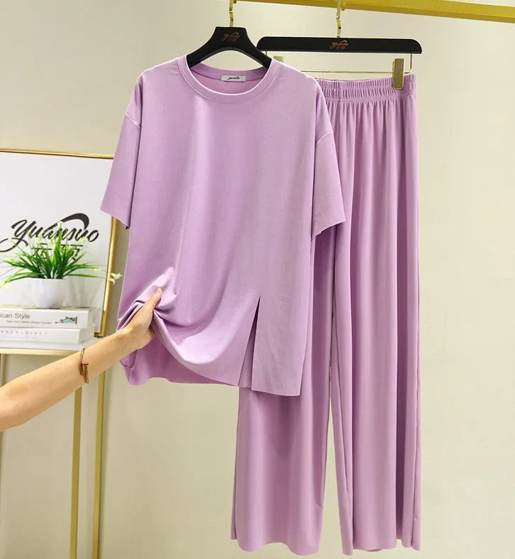 Classic Modal Short Sleeve & Trouser Pajamas