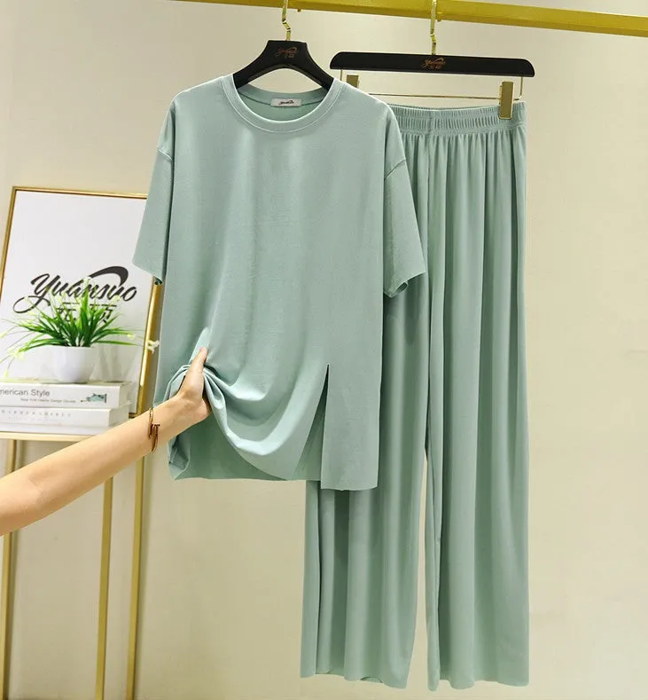 Classic Modal Short Sleeve & Trouser Pajamas