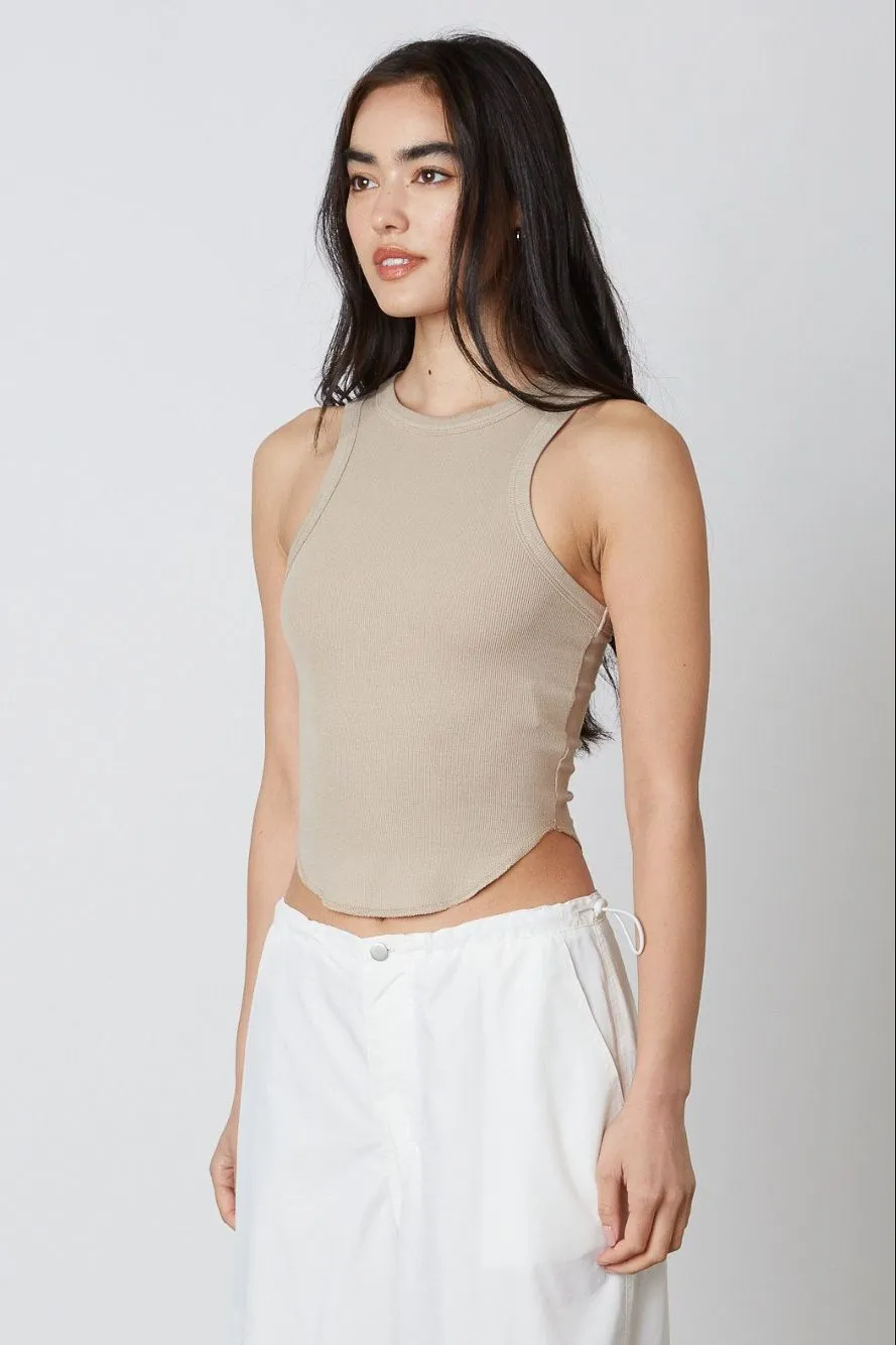 Classic Tank - Beige AntiPillingSurface RawEdgedDesign