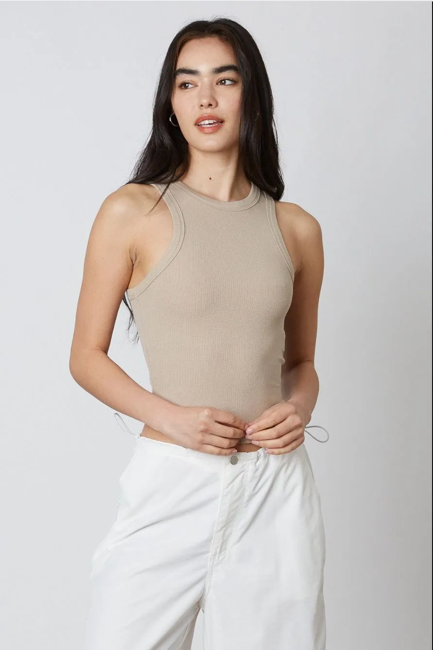 Classic Tank - Beige Printed Blouse