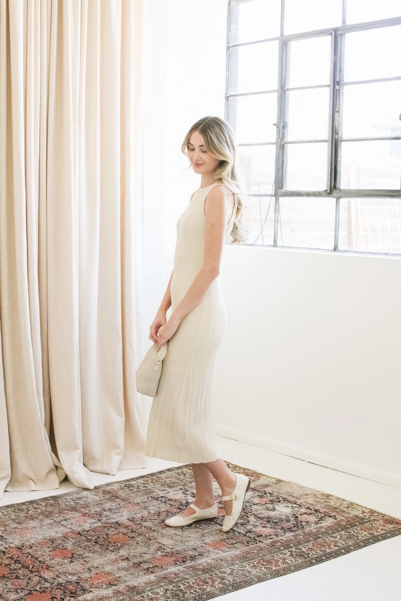 Lounge Outfit Magnetic-Closure Cameron Knit Midi Dress