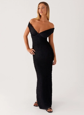 Subtle Glow Chilly Weather Comfort Chantelle Maxi Dress - Black