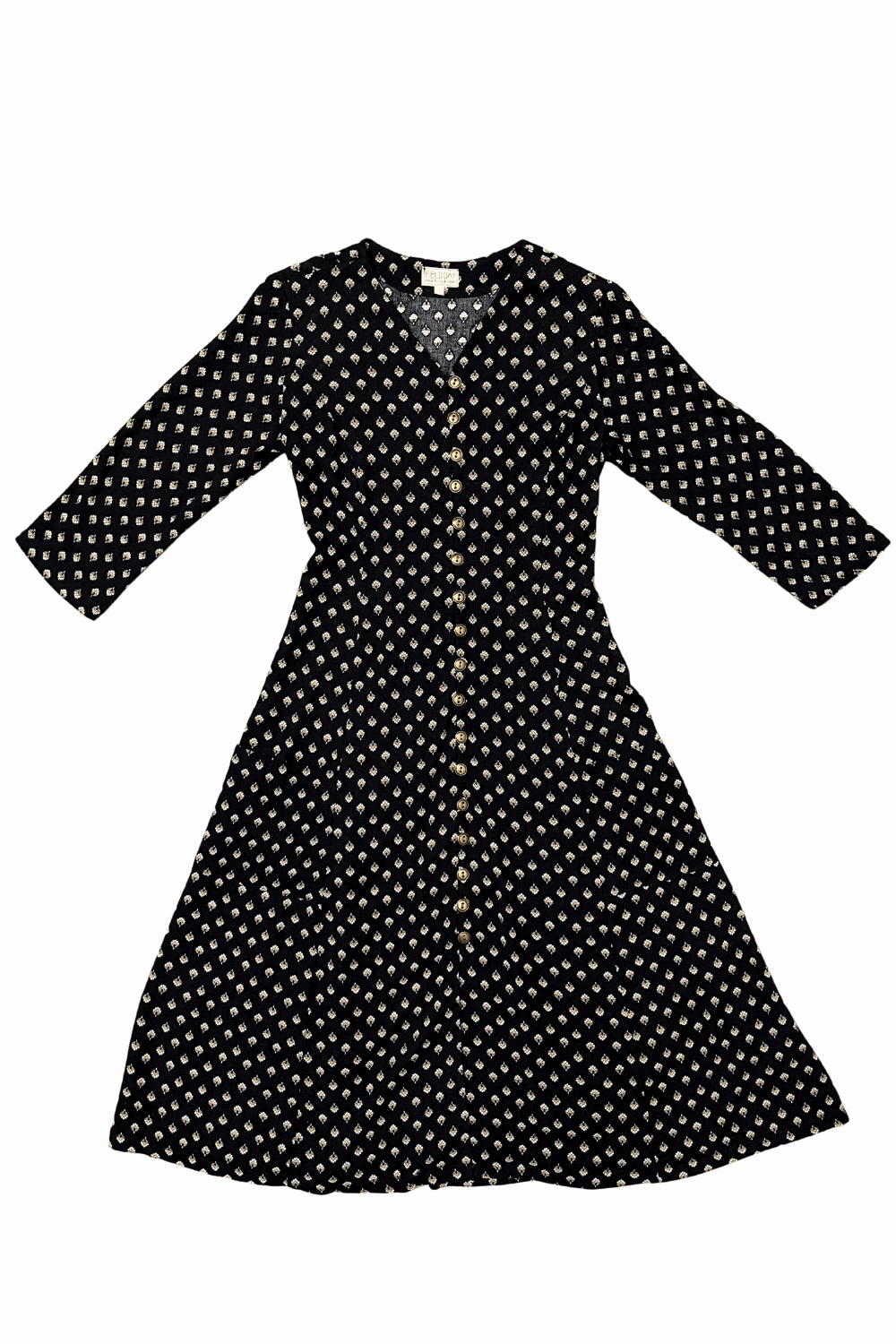 Fiona Dress in Black Floral Crepe Fall Inspired Formal-look
