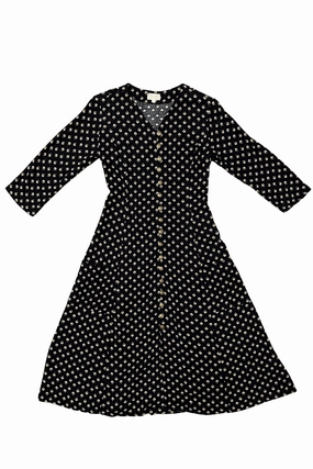 Fiona Dress in Black Floral Crepe Fall Inspired Formal-look