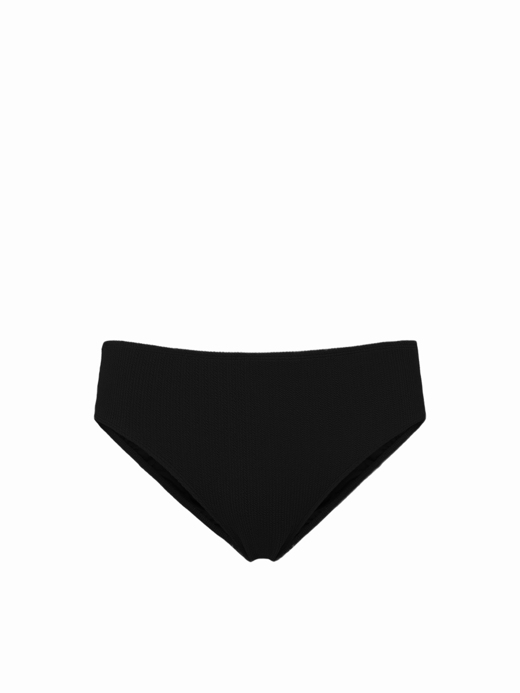 Classic Midrise Bottom In Black Texture Seaside Swim Vacation Swimwear