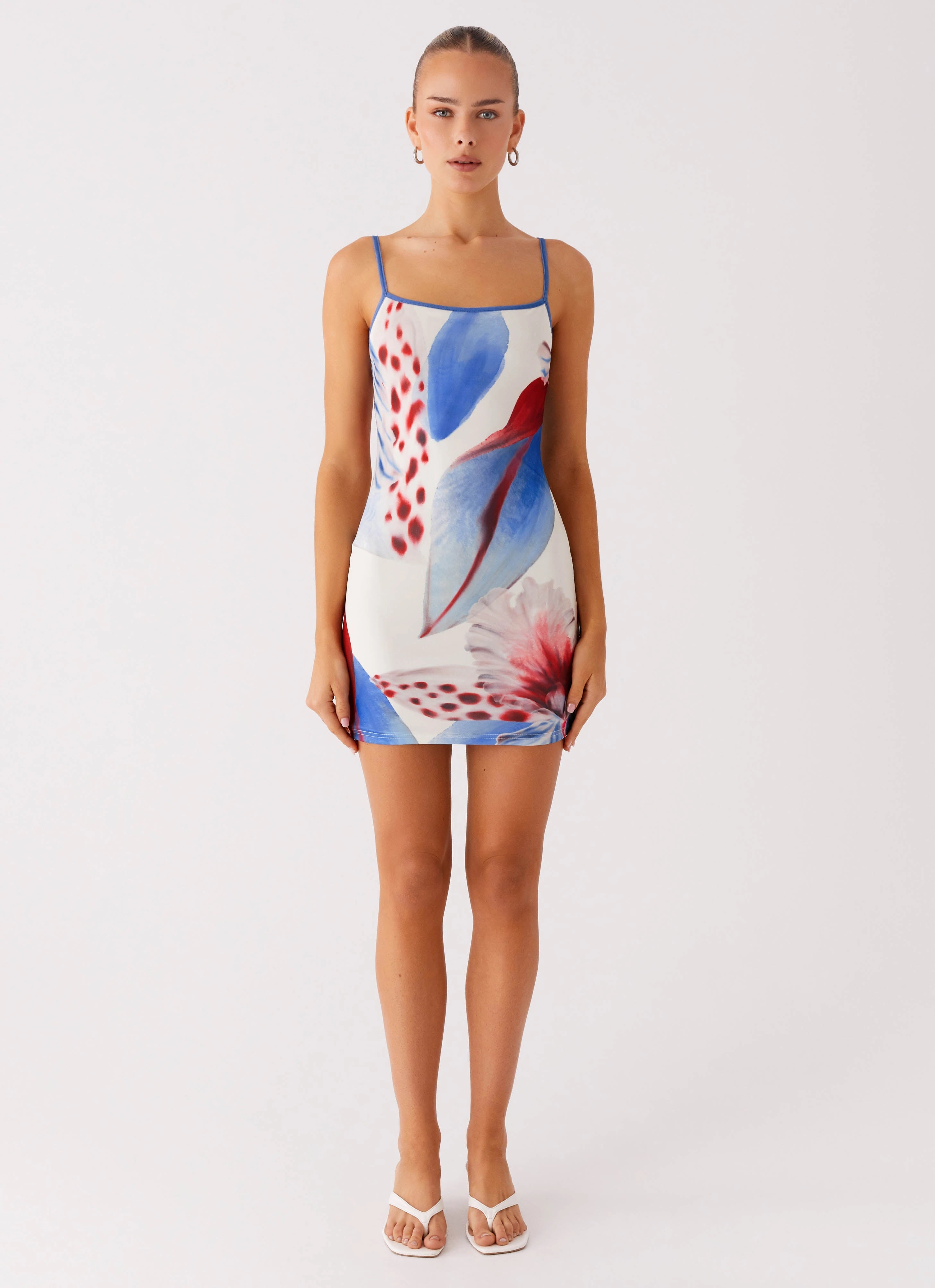 Knot-Detail Everett Mini Dress - Deep Sea Bloom