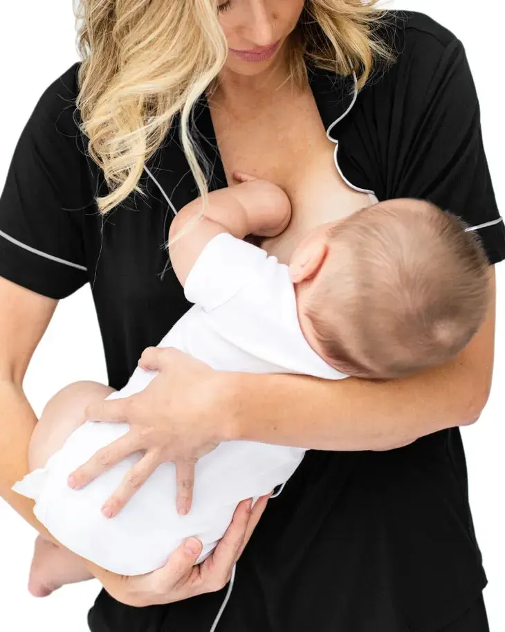 Clea Bamboo Maternity & Postpartum Short Sleeve Pajama Set (More Colors)