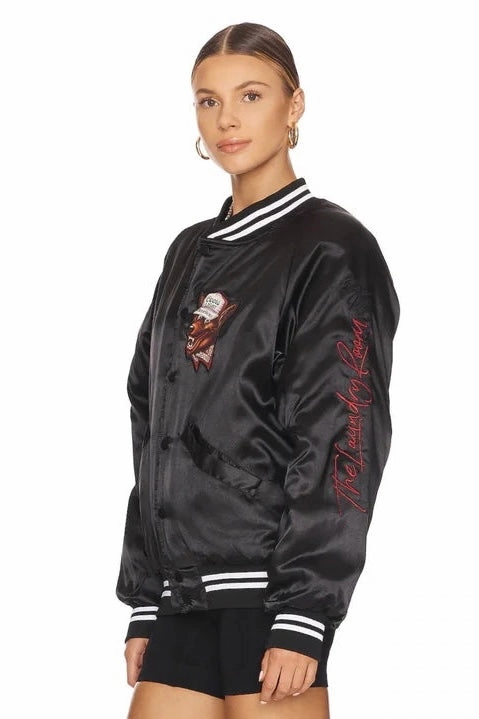 Coors Light Beer Wolf Varsity Jacket - Black AbrasionResistantSurface Adjustable drawstring