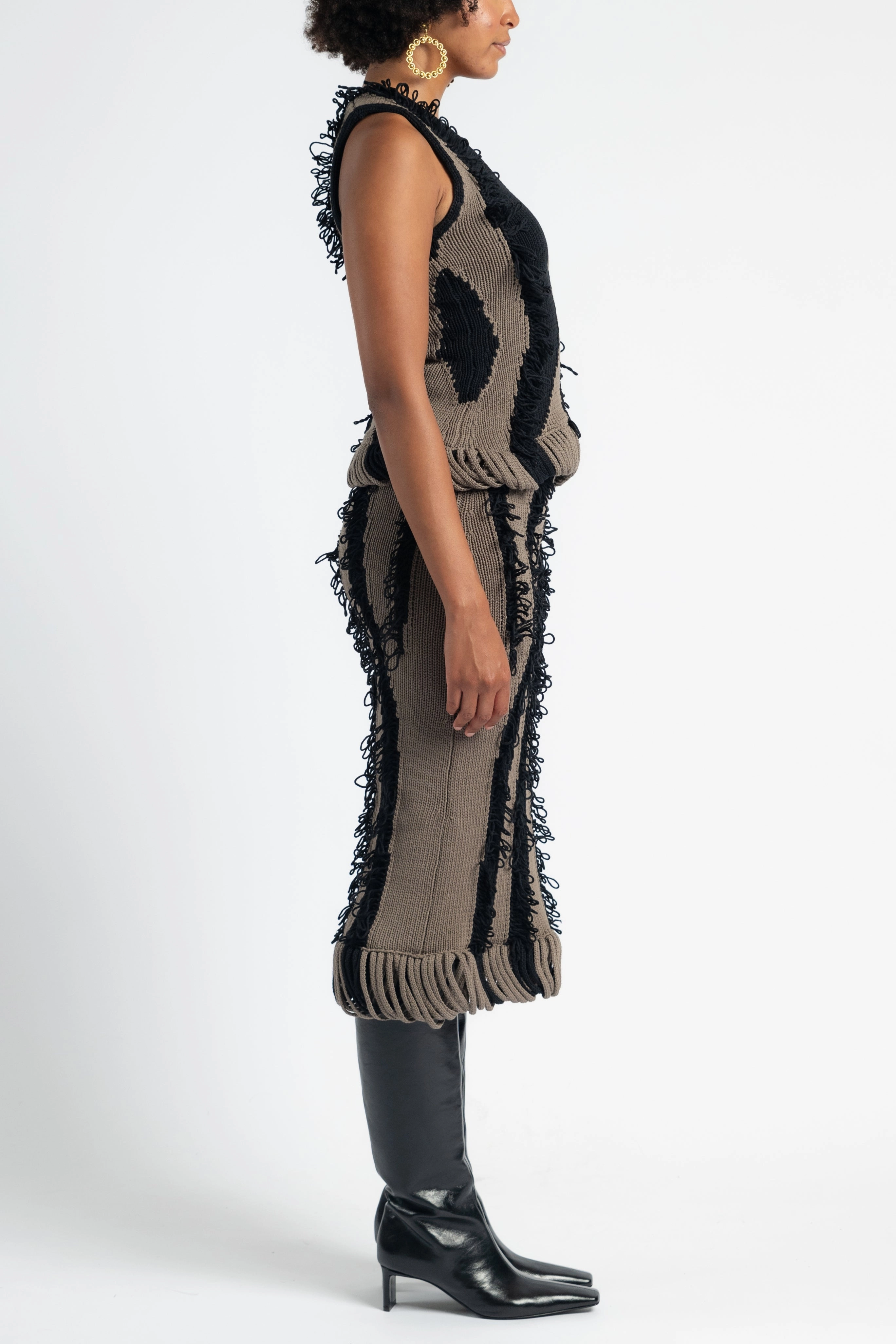 Fresh Look Simple Flow Exclusive Roaring Fringe Skirt in Black
