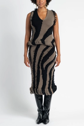 Exclusive Roaring Fringe Skirt in Black Fresh Style Neutrals Only