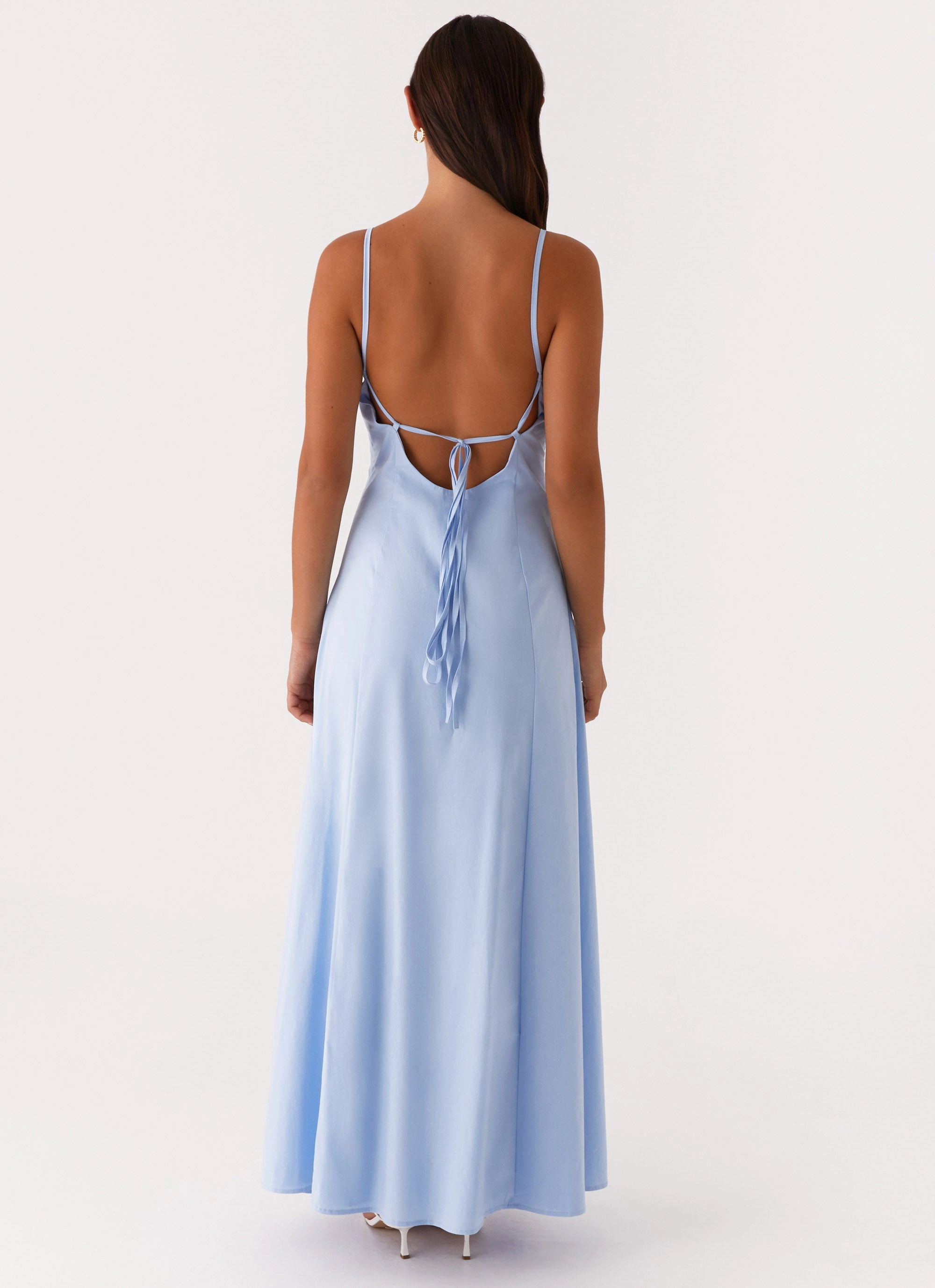 Muted Tones Clear As Day Maxi Dress - Blue
