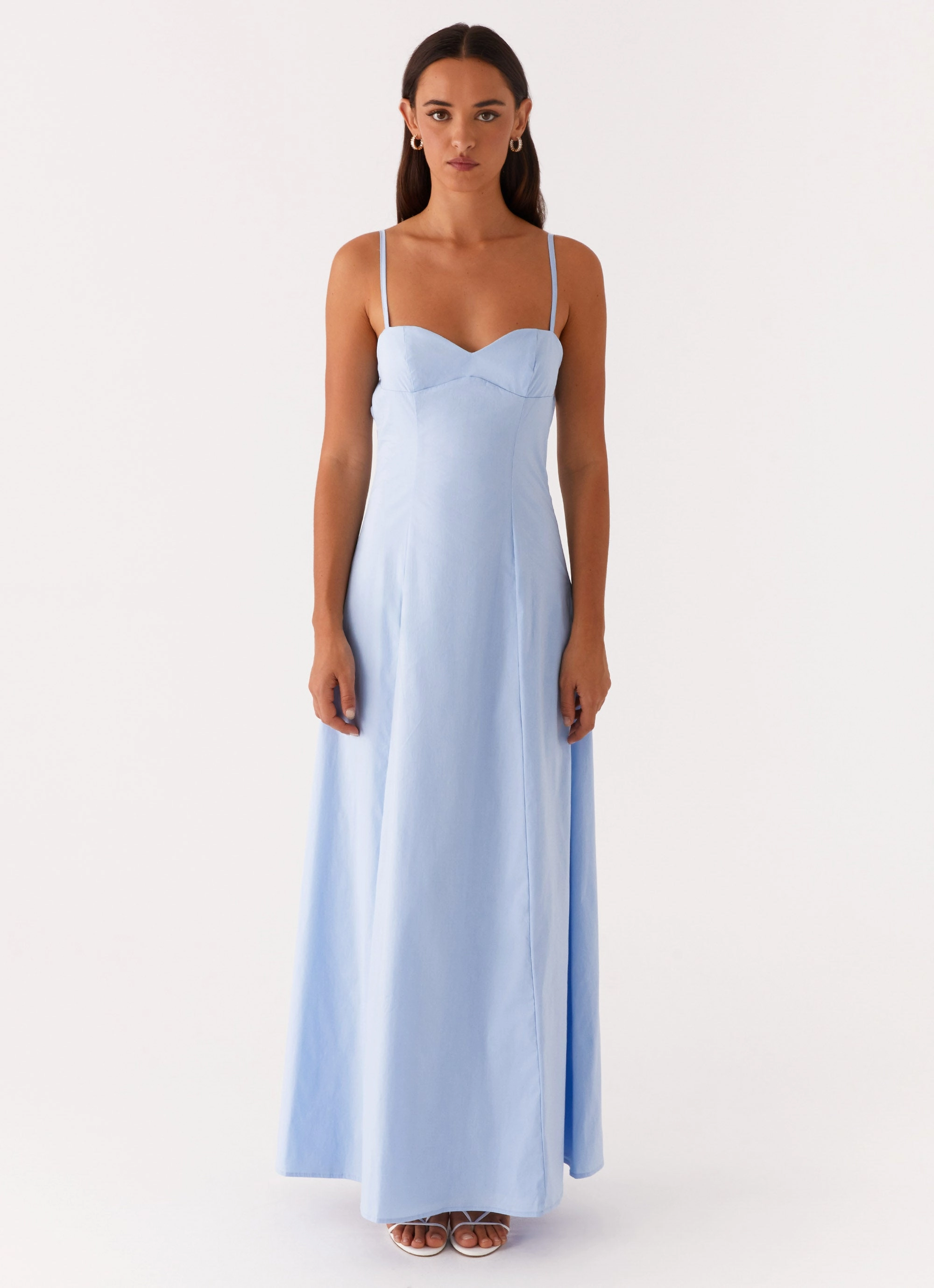 Unlined Look Versatile Fit Clear As Day Maxi Dress - Blue