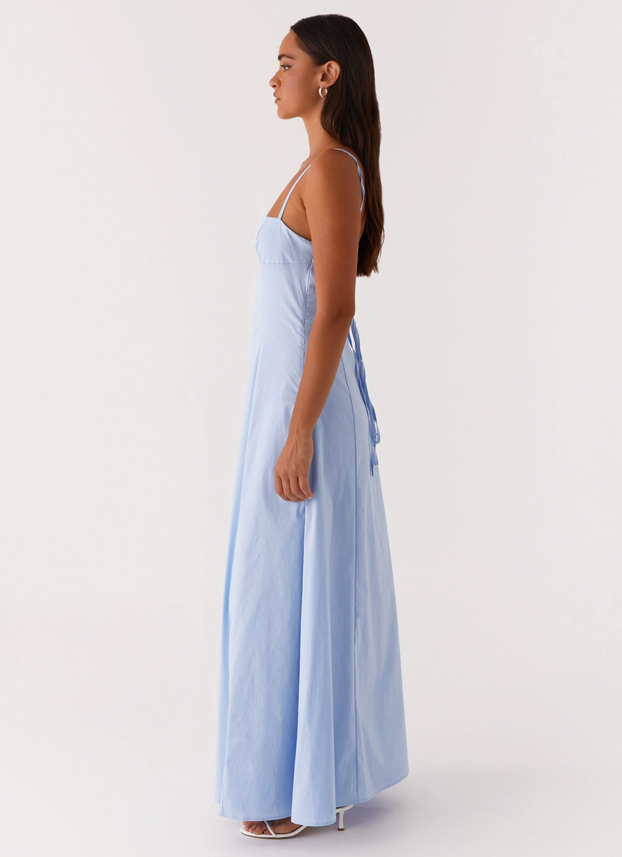 Clear As Day Maxi Dress - Blue Mom Chic Versatile Layers