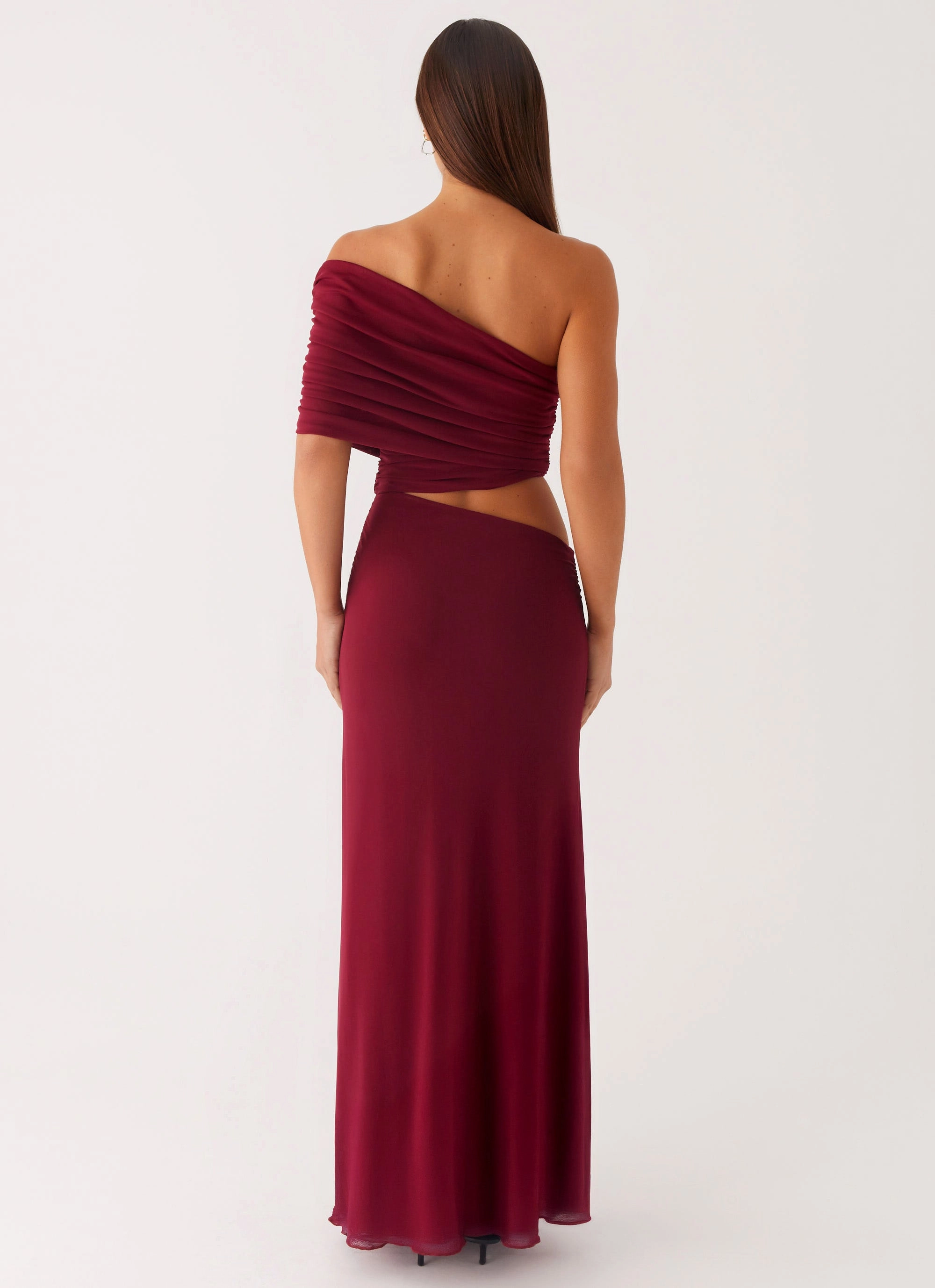 Gillian Maxi Dress - Maroon Clean Drape