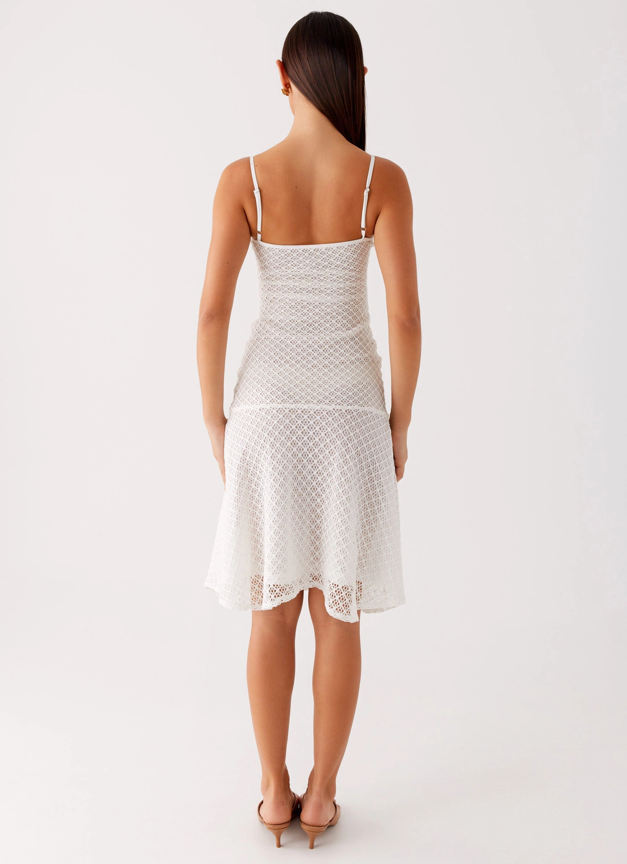 Bold Pattern Tamar Midi Dress - White