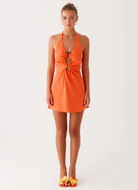 Breezy Look Laidback Mood Coa Mini Dress - Tangerine