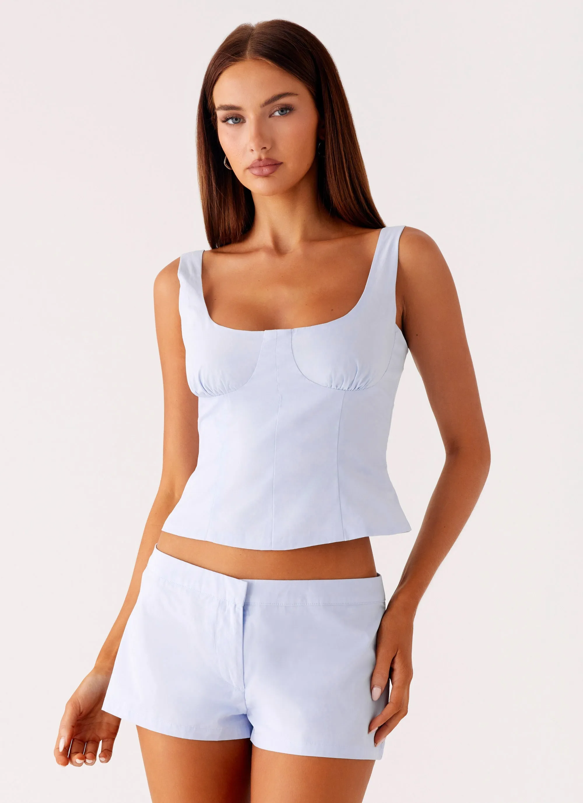 Chic Appeal AntiSlipGrip Coastline Mini Shorts - Blue