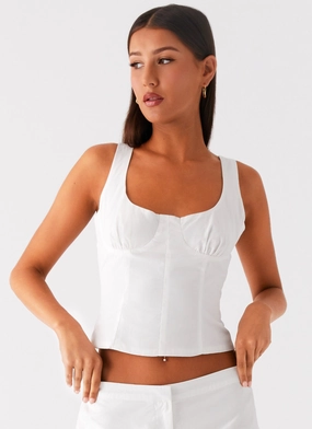Coastline Bustier Top - White casual top